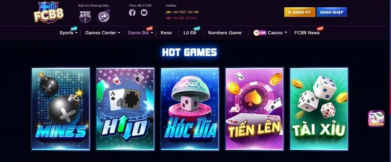 FCB8 Đa dạng các thể loại sòng bài