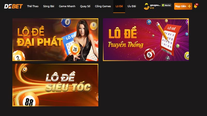 Debet Ba sảnh lô đề tại nhà cái