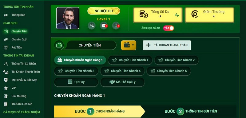 Phương thức thanh toán đang triển khai tại nhà cái