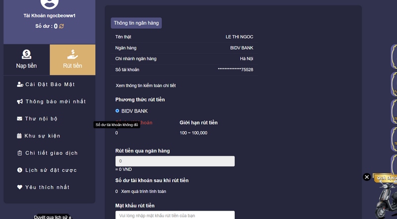 Hướng dẫn anh em rút tiền tại nhà cái cực nhanh, đơn giản 