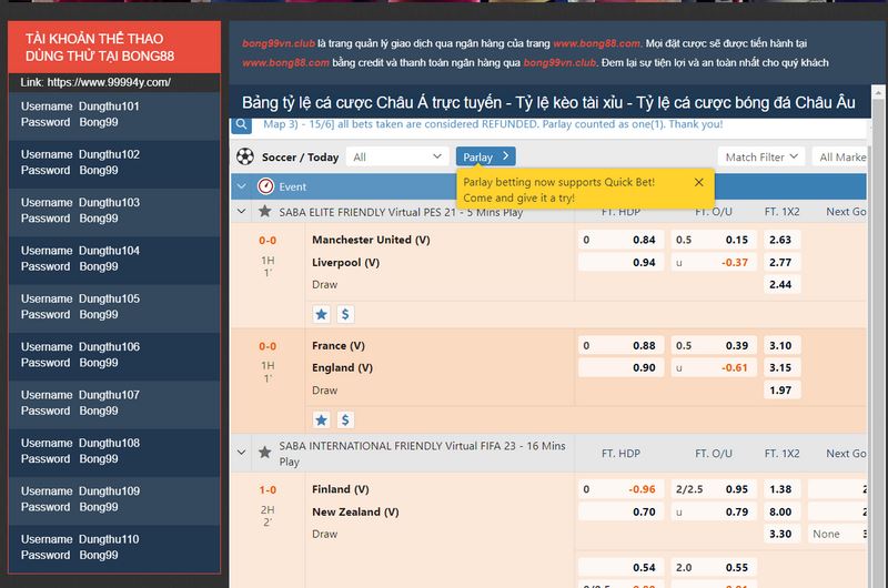 Tham gia sảnh sports đặt cược nhiều kèo có tỷ lệ ăn cao
