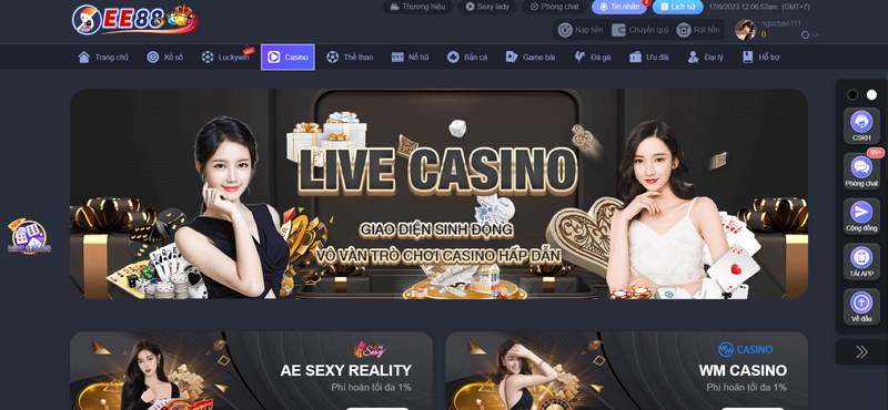 Sòng bài online có sức hút hấp dẫn với các bet thủ 