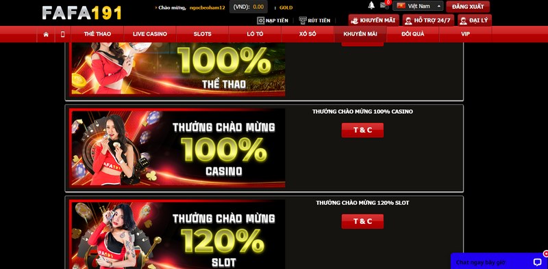 Khuyến mãi FAFA191 mang đến cho anh em rất đa dạng, phong phú