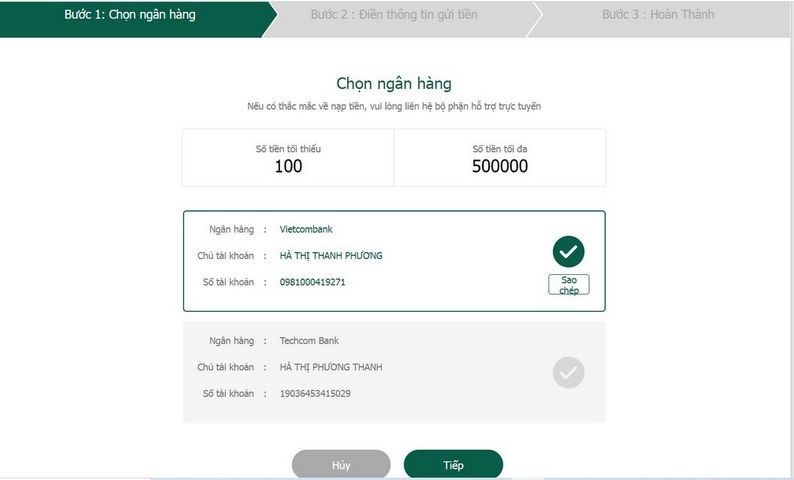 Rút tiền từ Bet365 về thẻ Visa/Mastercard tiện lợi 