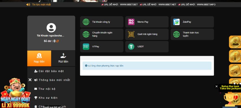 Nhà cái cung cấp đa dạng các phương thức rút và nạp tiền I9Bet khác nhau 