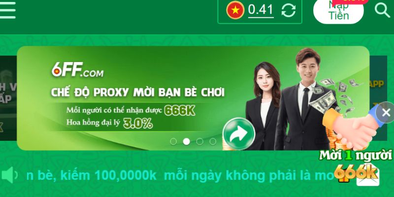 Cách người chơi thực hiện nạp rút tiền tại 6FF