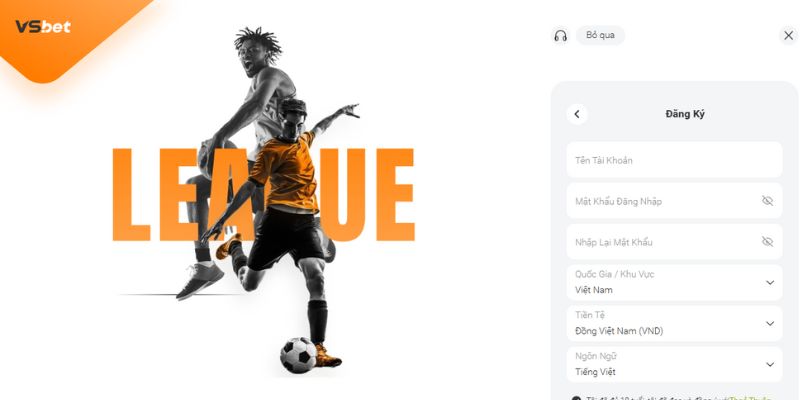 Hướng dẫn tân thủ tạo tài khoản VSBET